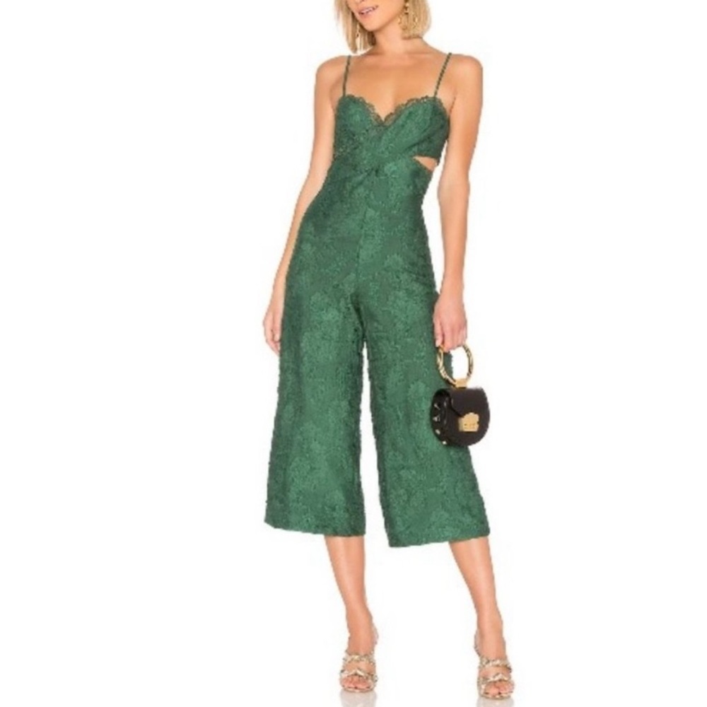 House of Harlow 1960 Emerald Embroidered Jumpsuit